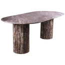  Color_Brown -- Messina 87" Brown Marble Dining Table IMAGE 5