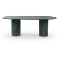  Color_Green -- Messina 87" Green Marble Dining Table IMAGE 1