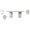  Color_White -- Messina 87" White Marble Dining Table IMAGE 10