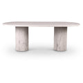  Color_White -- Messina 87" White Marble Dining Table IMAGE 1
