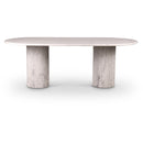  Color_White -- Messina 87" White Marble Dining Table IMAGE 1
