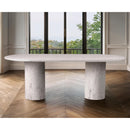  Color_White -- Messina 87" White Marble Dining Table IMAGE 2