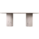  Color_White -- Messina 87" White Marble Dining Table IMAGE 3