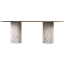 Meridian Messina White Marble Dining Table (3 Boxes) IMAGE 3