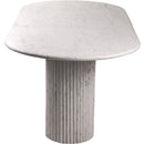  Color_White -- Messina 87" White Marble Dining Table IMAGE 4