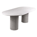  Color_White -- Messina 87" White Marble Dining Table IMAGE 5