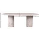  Color_White -- Messina 87" White Marble Dining Table IMAGE 9