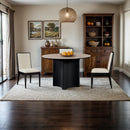  Color_Black -- Meridian Round Corvina Dining Table with Pedestal Base IMAGE 2