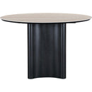  Color_Black -- Meridian Round Corvina Dining Table with Pedestal Base IMAGE 4