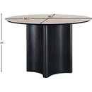  Color_Black -- Meridian Round Corvina Dining Table with Pedestal Base IMAGE 6