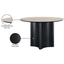  Color_Black -- Meridian Round Corvina Dining Table with Pedestal Base IMAGE 7