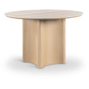 Color_Natural -- Corvina 46.5" Natural Travertine Sintered Stone Top And Oak Veneer Base Dining Table IMAGE 1