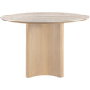  Color_Natural -- Corvina 46.5" Natural Travertine Sintered Stone Top And Oak Veneer Base Dining Table IMAGE 4