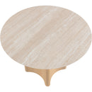  Color_Natural -- Corvina 46.5" Natural Travertine Sintered Stone Top And Oak Veneer Base Dining Table IMAGE 5