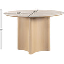  Color_Natural -- Corvina 46.5" Natural Travertine Sintered Stone Top And Oak Veneer Base Dining Table IMAGE 6