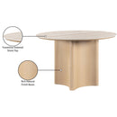  Color_Natural -- Corvina 46.5" Natural Travertine Sintered Stone Top And Oak Veneer Base Dining Table IMAGE 7