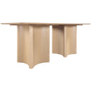  Color_Natural -- Corvina 78" Natural Travertine Sintered Stone Top And Oak Veneer Base Dining Table IMAGE 3