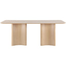  Color_Natural -- Corvina 78" Natural Travertine Sintered Stone Top And Oak Veneer Base Dining Table IMAGE 4