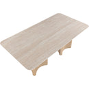  Color_Natural -- Corvina 78" Natural Travertine Sintered Stone Top And Oak Veneer Base Dining Table IMAGE 5