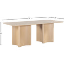  Color_Natural -- Corvina 78" Natural Travertine Sintered Stone Top And Oak Veneer Base Dining Table IMAGE 6