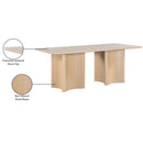 Color_Natural -- Corvina 78" Natural Travertine Sintered Stone Top And Oak Veneer Base Dining Table IMAGE 7