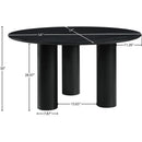  Color_Black -- Meridian Round Colosseum Dining Table IMAGE 6