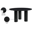  Color_Black -- Meridian Round Colosseum Dining Table IMAGE 7
