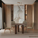  Color_Brown -- Colosseum 54" Brown Solid Wood And Oak Veneer Dining Table IMAGE 2