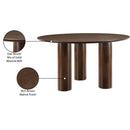  Color_Brown -- Colosseum 54" Brown Solid Wood And Oak Veneer Dining Table IMAGE 7