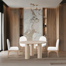  Color_Natural -- Colosseum 54" Natural Solid Wood And Oak Veneer Dining Table IMAGE 2