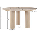  Color_Natural -- Colosseum 54" Natural Solid Wood And Oak Veneer Dining Table IMAGE 6