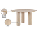  Color_Natural -- Colosseum 54" Natural Solid Wood And Oak Veneer Dining Table IMAGE 7