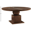  Color_Brown -- Rishal 60" Brown Solid Wood And Oak Veneer Dining Table IMAGE 6