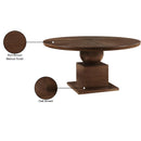  Color_Brown -- Rishal 60" Brown Solid Wood And Oak Veneer Dining Table IMAGE 7
