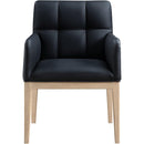 Meridian Adrian Black Vegan Leather Dining Arm Chair IMAGE 3