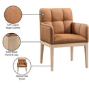  Color_Cognac -- Adrian Cognac Vegan Leather Upholstered Dining Arm Chair IMAGE 10