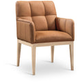  Color_Cognac -- Adrian Cognac Vegan Leather Upholstered Dining Arm Chair IMAGE 1