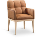  Color_Cognac -- Adrian Cognac Vegan Leather Upholstered Dining Arm Chair IMAGE 1