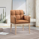  Color_Cognac -- Adrian Cognac Vegan Leather Upholstered Dining Arm Chair IMAGE 2