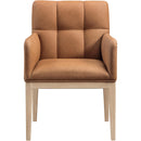Meridian Adrian Cognac Vegan Leather Dining Arm Chair IMAGE 3