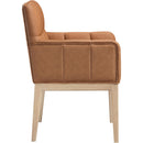  Color_Cognac -- Adrian Cognac Vegan Leather Upholstered Dining Arm Chair IMAGE 4