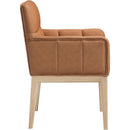 Meridian Adrian Cognac Vegan Leather Dining Arm Chair IMAGE 4