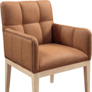  Color_Cognac -- Adrian Cognac Vegan Leather Upholstered Dining Arm Chair IMAGE 6