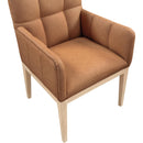 Color_Cognac -- Adrian Cognac Vegan Leather Upholstered Dining Arm Chair IMAGE 7