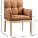  Color_Cognac -- Adrian Cognac Vegan Leather Upholstered Dining Arm Chair IMAGE 9