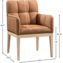 Meridian Adrian Cognac Vegan Leather Dining Arm Chair IMAGE 9