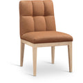  Color_Cognac -- Adrian Cognac Vegan Leather Upholstered Dining Side Chair IMAGE 1