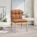  Color_Cognac -- Adrian Cognac Vegan Leather Upholstered Dining Side Chair IMAGE 2