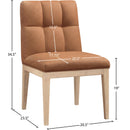  Color_Cognac -- Adrian Cognac Vegan Leather Upholstered Dining Side Chair IMAGE 9