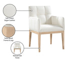  Color_Cream -- Adrian Cream Vegan Leather Upholstered Dining Arm Chair IMAGE 10